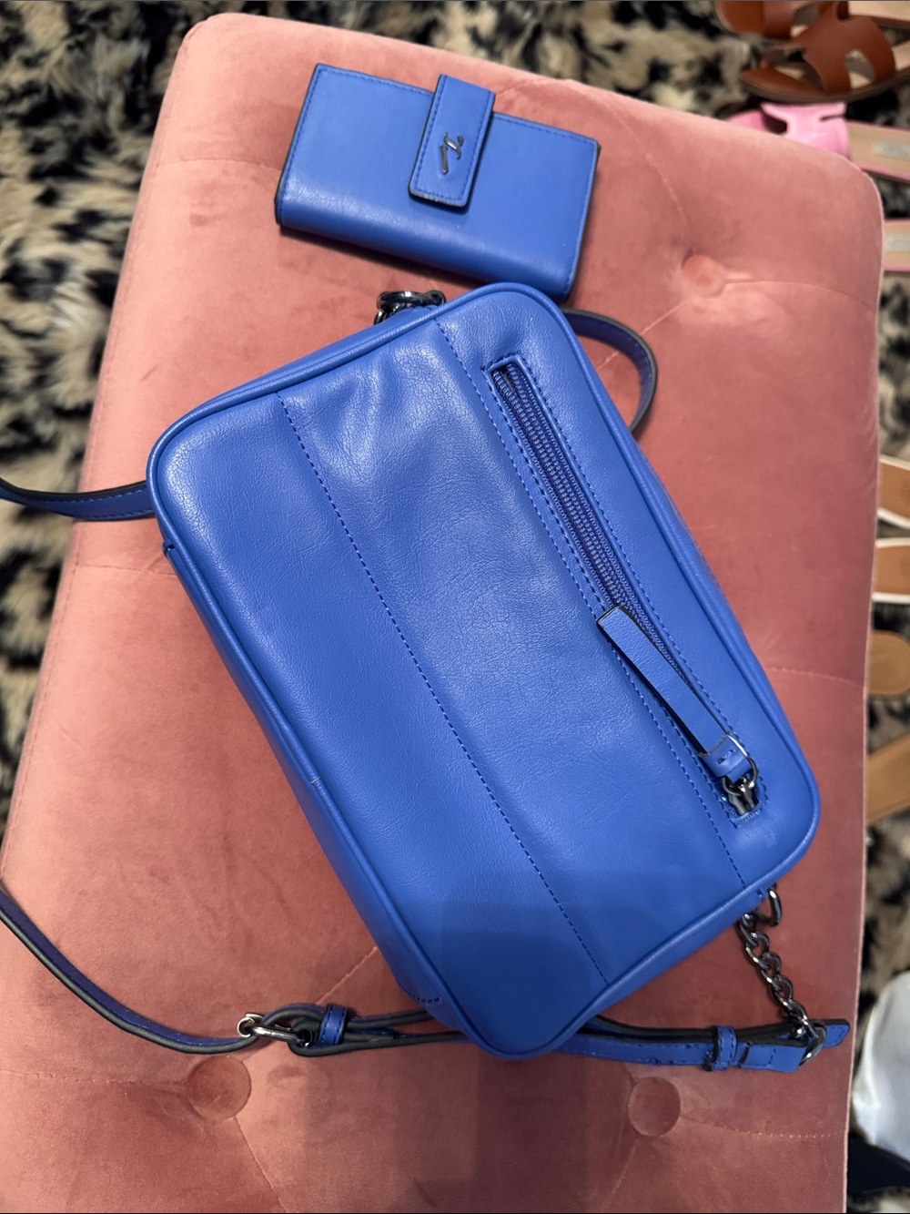 Vera wang Blue Leather Crossbody Bag - Picture 3 of 5